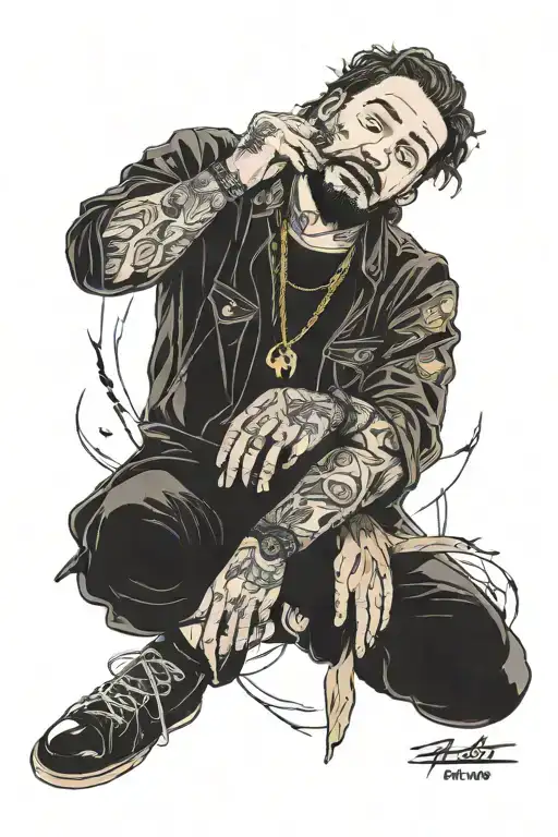 post malone tattoo design idea