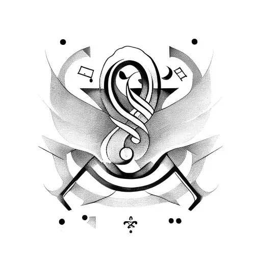 A tattoo design combining musical notes and a jeep tattoo design idea