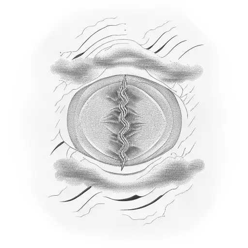 Sound waves framed by a lightning-shaped frame tattoo design idea