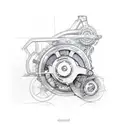 bike engine crankshaft tattoo design idea
