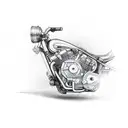 bike engine crankshaft tattoo design idea