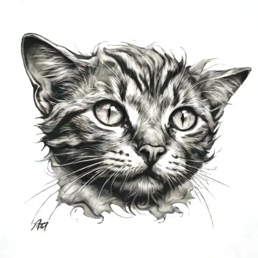 cat tattoo design idea