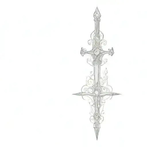 a sword, cybersigilism, with occult theme tattoo design tattoo design idea