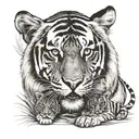 tiger with cub tattoo design idea