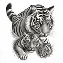 tiger with cub tattoo design idea