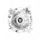 A unique representation of the Virgo and Scorpio zodiac signs in a sketch style tattoo design idea