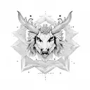 A harmonious blend of the Virgo and Scorpio symbols in a dotwork style tattoo design idea