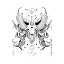 A harmonious blend of the Virgo and Scorpio symbols in a dotwork style tattoo design idea