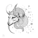 A harmonious blend of the Virgo and Scorpio symbols in a dotwork style tattoo design idea