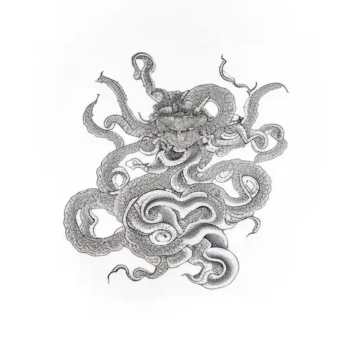 mandrake and Medusa  tattoo design idea