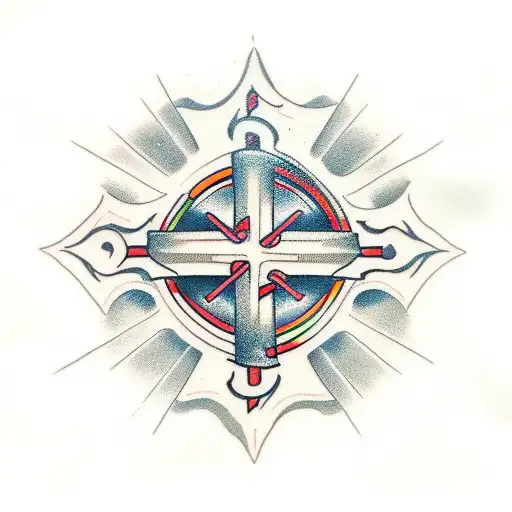 Christian Cross for male bicep tattoo design idea
