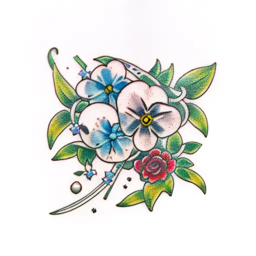 forget me not tattoo design idea