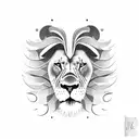 lion with greek number 27042000 tattoo design idea