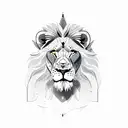 lion with greek number 27042000 tattoo design idea