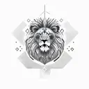 lion with greek number 27042000 tattoo design idea