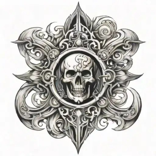 good vs evil stomach piece  tattoo design idea