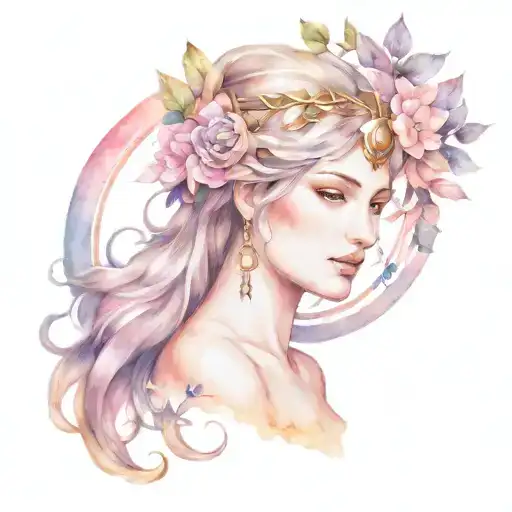Artemis Athena goddess tattoo design idea