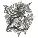 Artemis Athena goddess tattoo design idea