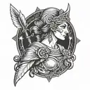 Artemis Athena goddess tattoo design idea