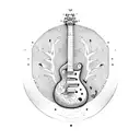 guitar with tree tattoo design idea
