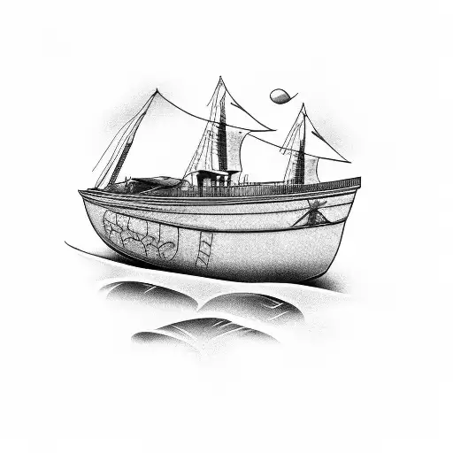 Boat with portugal and angola tattoo design idea