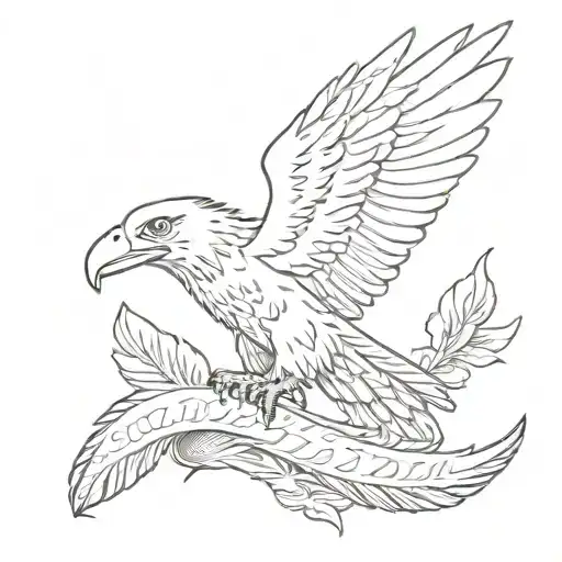 Incorporate the Seabee logo and eagle feathers into a sketch-style arm band tattoo for a unique and personalized design tattoo design idea