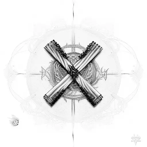 cross with smoke at the bottom and it's wrapped in barbed wire tattoo design idea