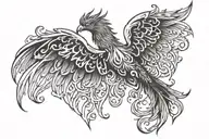 phoenix flame like wings tattoo design idea