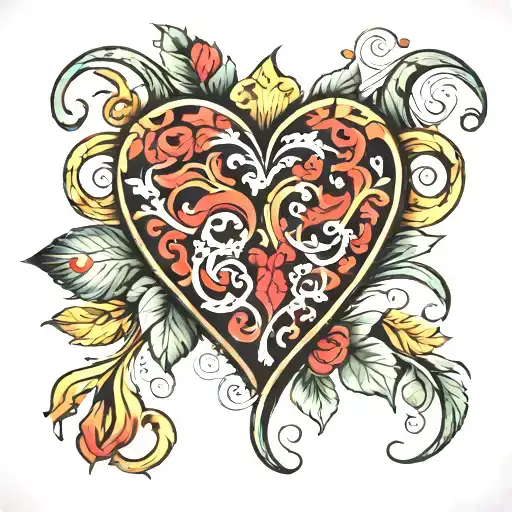 portuguese heart viana tattoo design idea