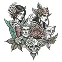 trio sibling tattoo tattoo design idea