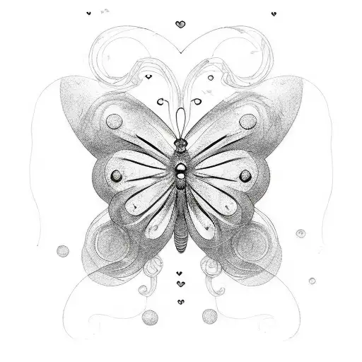 simple line semicolon with a heart instead of the dot, that forms a butterfly tattoo design idea