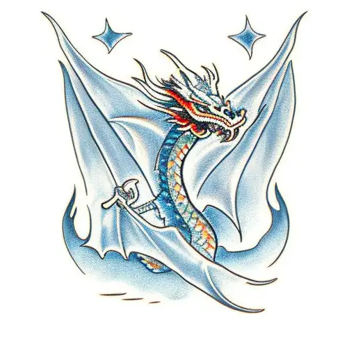 five headed dragon tattoo design idea