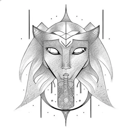feminine duality mask  tattoo design idea