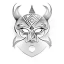 duality masks tattoo design idea