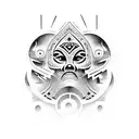 duality masks tattoo design idea