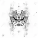 duality masks tattoo design idea