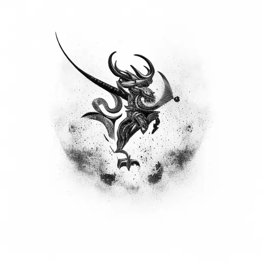 A bold and dynamic black-grey tattoo of a mata leão, symbolizing the power and control a fighter possesses. tattoo design idea