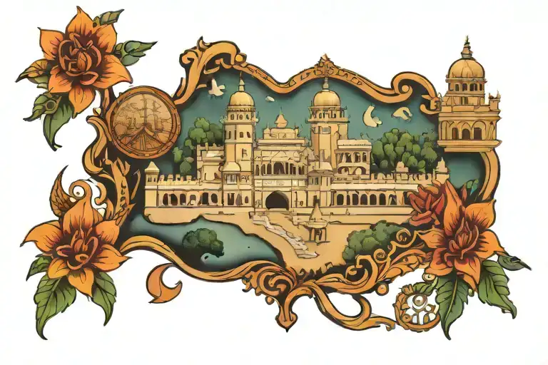 punjab map tattoo design idea