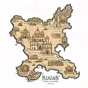 punjab map tattoo design idea