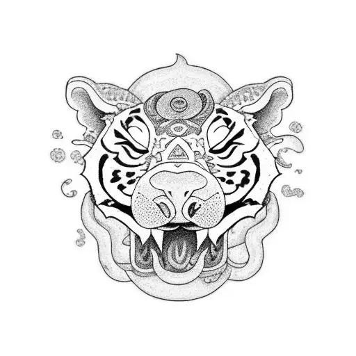 tiger lily behind toothless the dragon piglet and a sea turtle tattoo design idea