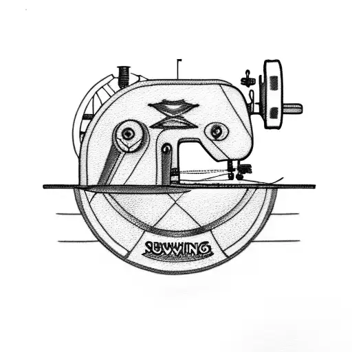 sewing machine tattoo design idea