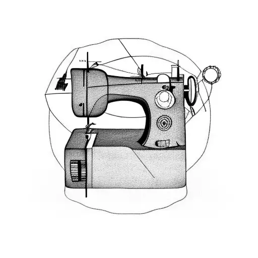 sewing machine tattoo design idea