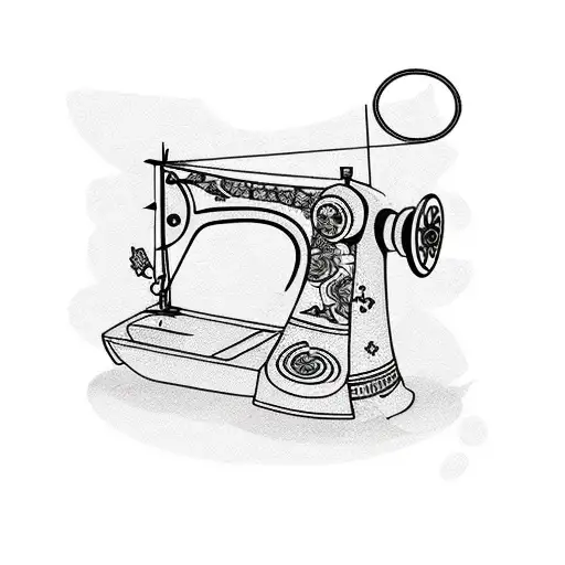 sewing machine tattoo design idea