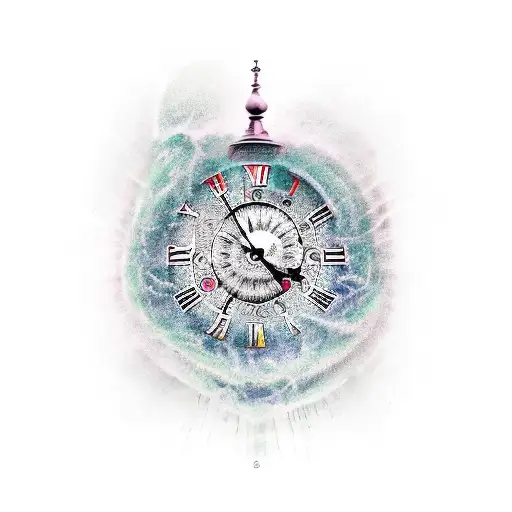 clock with roman numerals tattoo design idea