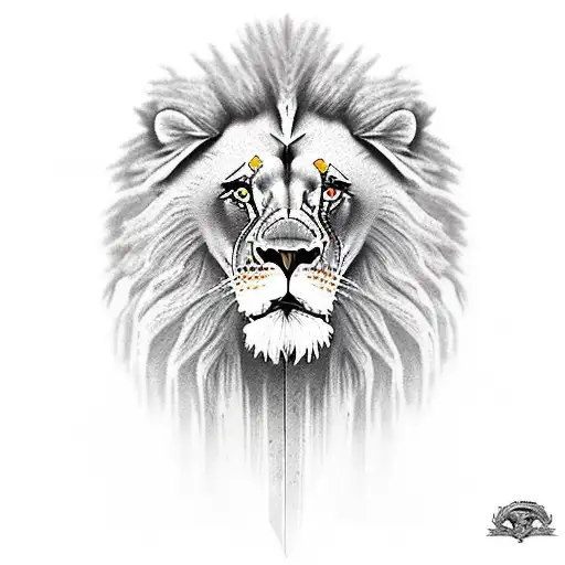 Lion gladiator Spartans  tattoo design idea