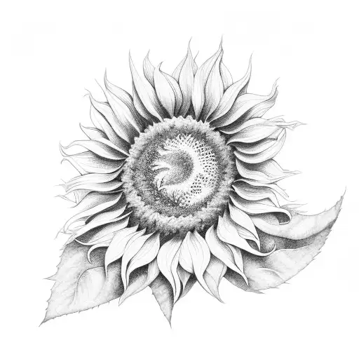 sunflower twisted into the word "that's good" tattoo design idea