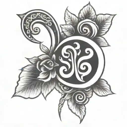 a tattoo of a traditional Belarusian symbol intertwined with a Polish symbol, symbolizing your journey tattoo design idea