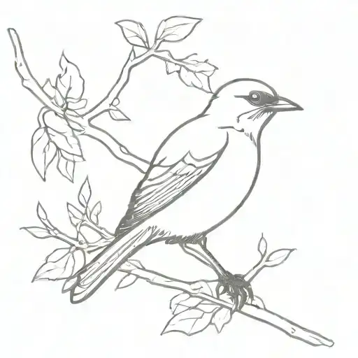 blackbird ilustration tattoo design idea