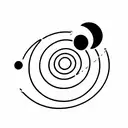 solar system orbit tattoo design idea