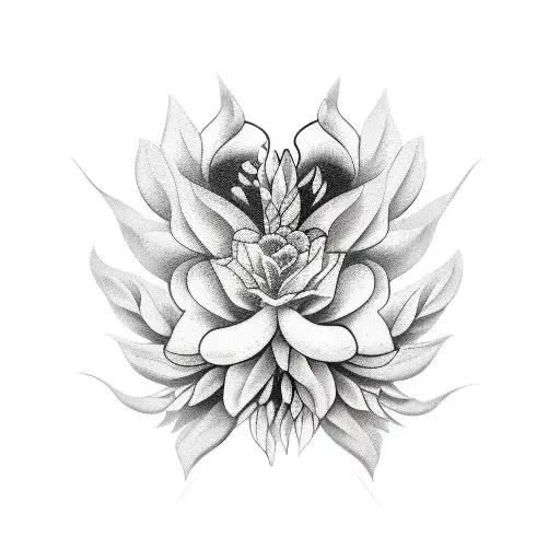 tropical empathy tattoo design idea